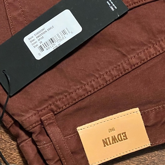 NWT EDWIN Anderson Ankle Spice Jeans - Cocoa Size 29 - Picture 5 of 11